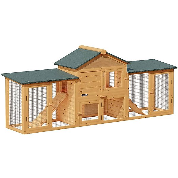 Hasenstall Kaninchenstall 2 Etagen 204x45x84cm günstig online kaufen