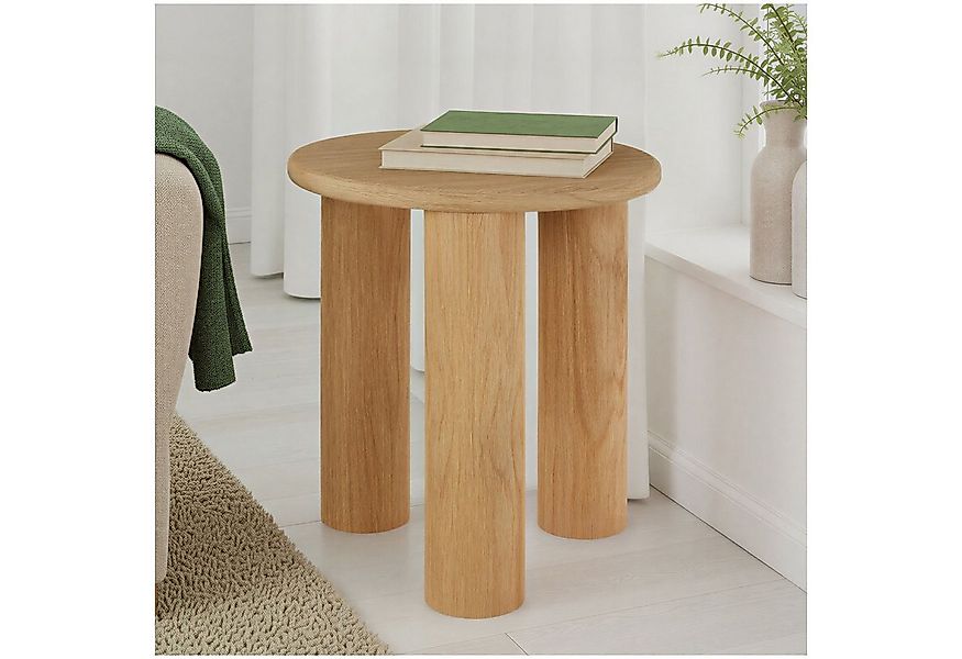 tectake Beistelltisch Couchtisch Sisi, rund, Beine aus Massivholz, pflegele günstig online kaufen