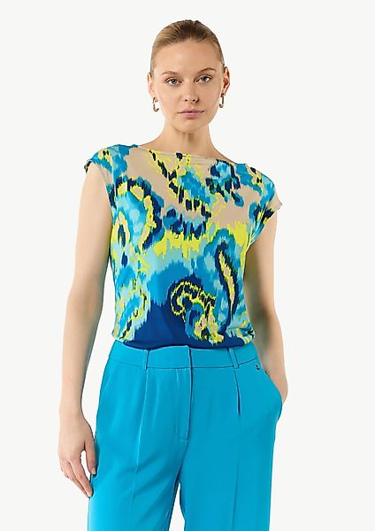Comma Shirttop Fließendes Jersey-Shirt mit All-over-Print günstig online kaufen