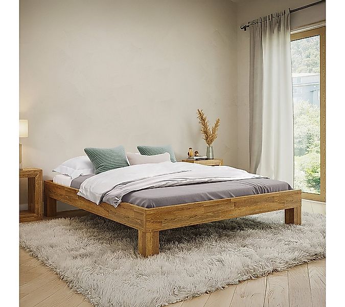 skølm Massivholzbett Floki aus Eiche, natur geölt, verfügbar in 120/140/160 günstig online kaufen