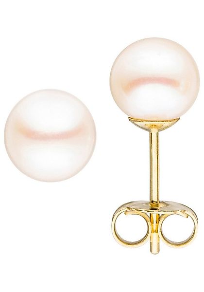 JOBO Paar Ohrstecker, 585 Gold mit Süßwasser-Zuchtperlen 6 mm günstig online kaufen