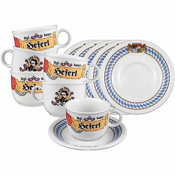 Seltmann Weiden Tasse "Kaffeetassen mit Untertassen Compact Bayern 210 ml 6 günstig online kaufen