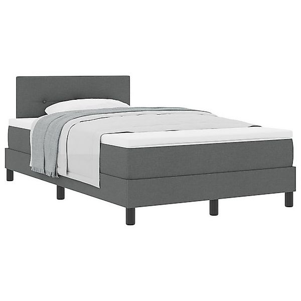 vidaXL Bett Boxspringbett mit Matratze Dunkelgrau 120x200 cm Stoff (1-tlg) günstig online kaufen