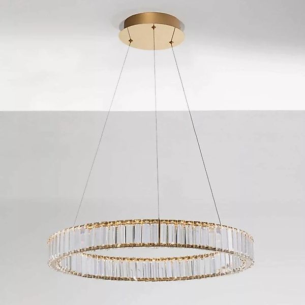 LED Pendelleuchte Aurelia in Gold und Transparent 41W 4647lm günstig online kaufen