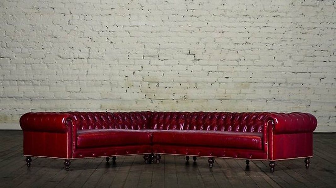JVmoebel Ecksofa Ledersofa Chesterfield Sofa Couch Poster Eckgarnitur Eckco günstig online kaufen