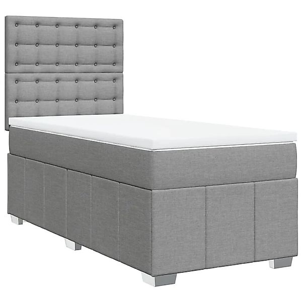 vidaXL Boxspringbett mit Matratze Hellgrau 80x200 cm Stoff 3291509 günstig online kaufen