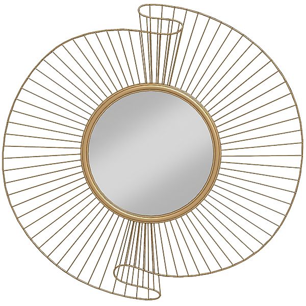 HOMCOM Rund-Wandspiegel Wandkunst, Moderner Spiegel mit Metallstreifen und günstig online kaufen