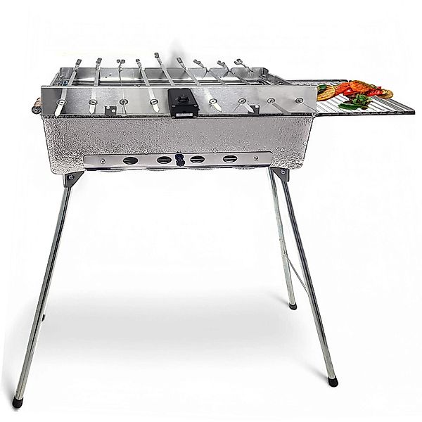 Grillpeter Mangal Astana Deluxe 9er Spießdreher 230V Alumotor BBQ Deckel Gr günstig online kaufen