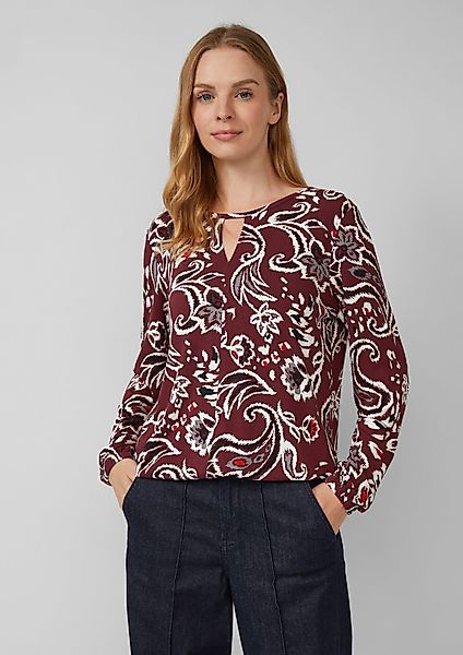 s.Oliver Langarmshirt Gemusterte Bluse im Relaxed günstig online kaufen