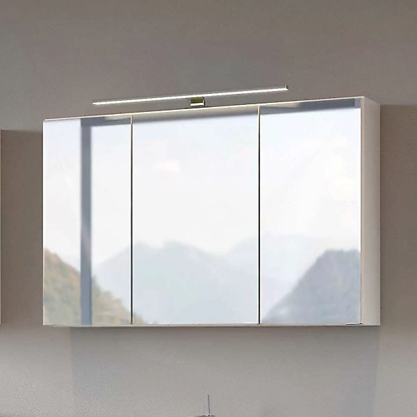 Badezimmer Spiegelschrank in Weiß LED Beleuchtung günstig online kaufen