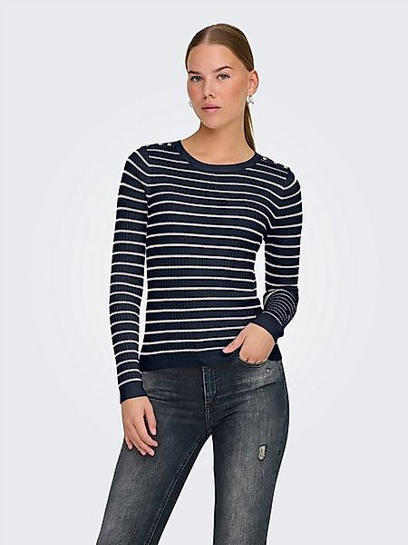 ONLY Strickpullover ONLMILA LS STRIPE BUTTON O-NECK CC KNT günstig online kaufen