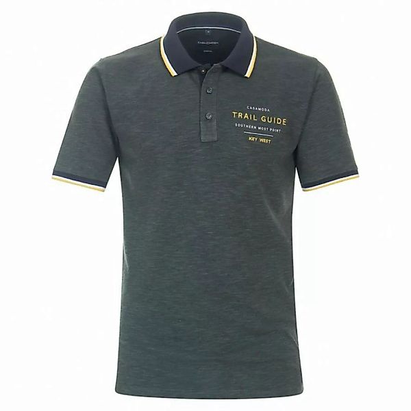 CASAMODA Poloshirt Große Größen Herren Poloshirt graugrün melange modisch C günstig online kaufen