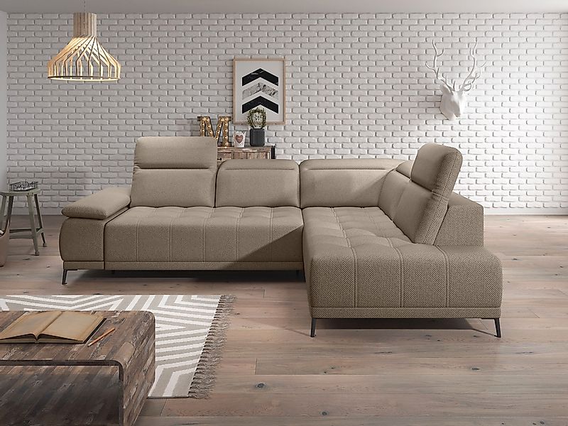 WERK2 Ecksofa "Focus-L, elektrisch erweiterbare Sitztiefe um ca. 30 cm, L-F günstig online kaufen