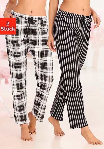 Vivance Dreams Pyjamahose Mit Streifen und Karos günstig online kaufen