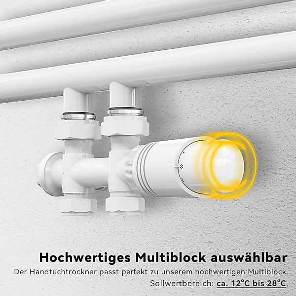 SONNI Badheizkörper Handtuchtrockner Handtuchwärmer Mittelanschluss, Weiß, günstig online kaufen