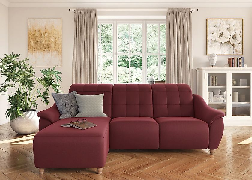 Home affaire Ecksofa "Boston L-Form" Kopfteilverstellung an jeder Sitzfläch günstig online kaufen