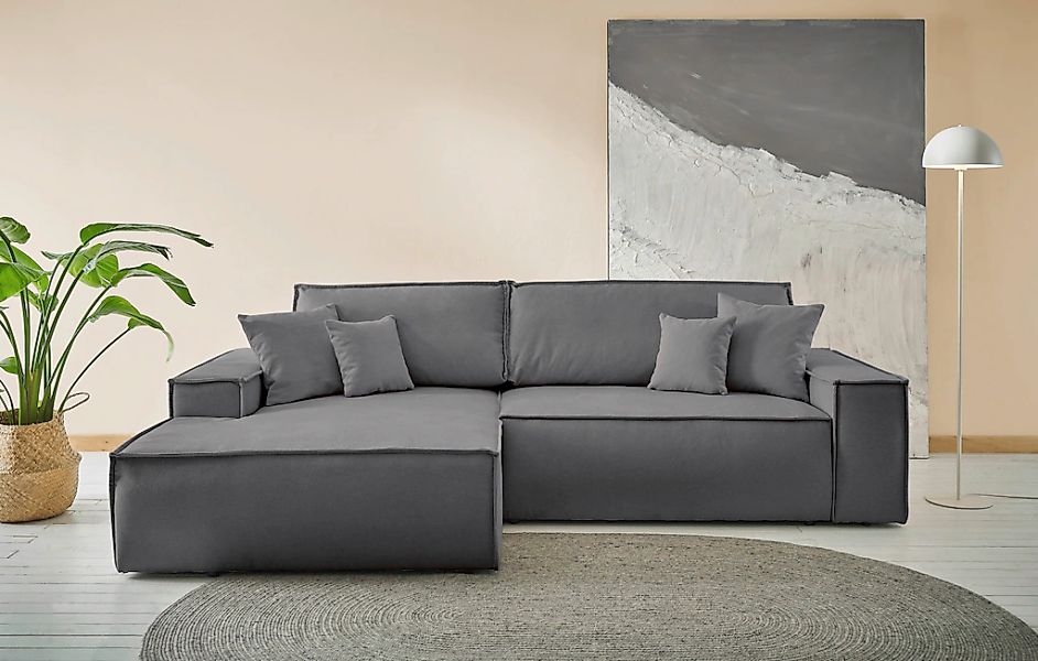 andas Ecksofa "FINNLEY Schlafsofa 267 cm, L-Form mit Schlaffunktion & Bettk günstig online kaufen