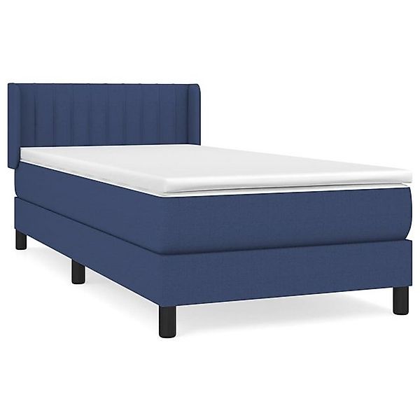 vidaXL Boxspringbett, Boxbett mit Matratze Blau 100x200 cm Stoff günstig online kaufen