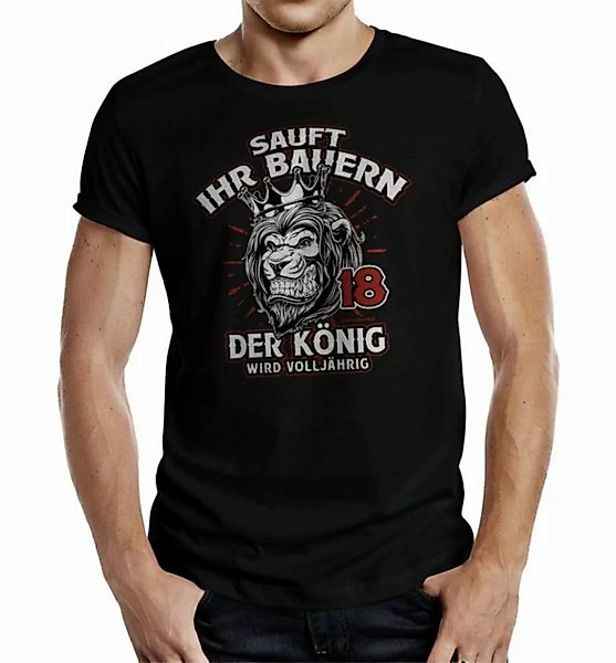 RAHMENLOS® T-Shirt zur Party zum 18. - sauft Ihr Bauern der König wird voll günstig online kaufen