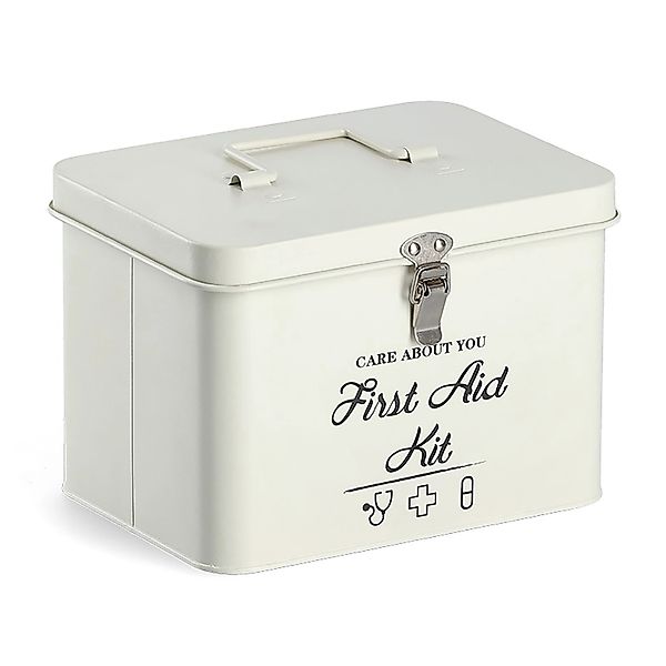 Zeller Medizinbox Metall 22,4 cm x 17 cm x 16 cm Weiß günstig online kaufen