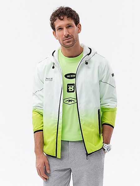 OMBRE Allwetterjacke Herren-Sportjacke mit Ombre-Effekt - weiß und limetten günstig online kaufen