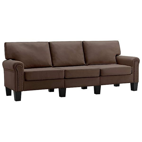 vidaXL Sofa 3-Sitzer-Sofa Braun Stoff günstig online kaufen