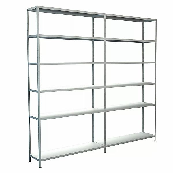 Schulte Steck-Grund-/Anbauregal 230 cm x 240 cm x 35 cm Weiß günstig online kaufen