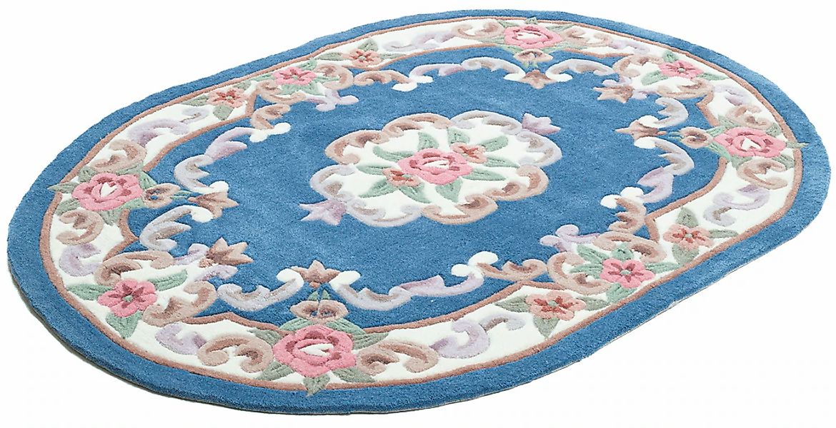 THEKO Teppich »Ming«, oval, 14 mm Höhe, hochwertiges Acrylgarn, ideal im Wo günstig online kaufen