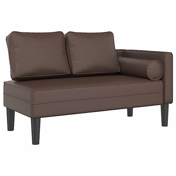 vidaXL Chaiselongue, Chaiselongue mit Kissen Braun Kunstleder günstig online kaufen