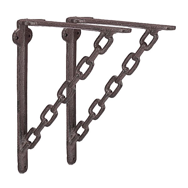 relaxdays Wandregalhalter 4 x Regalwinkel Gusseisen günstig online kaufen