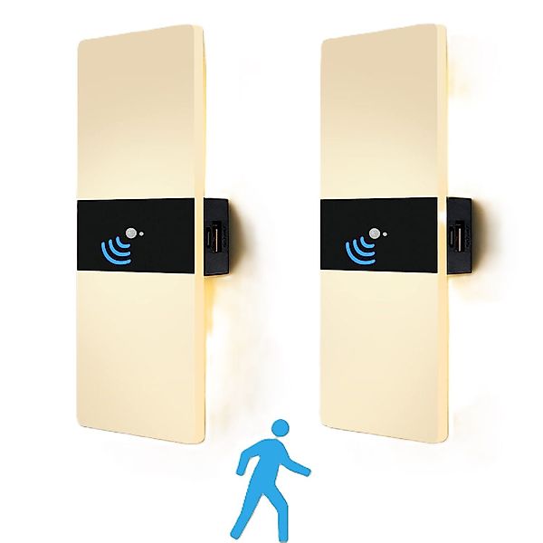DOPWii Wandleuchte 2St.Wandlicht mit Bewegungsmelder,Wiederaufladbar,2000mA günstig online kaufen