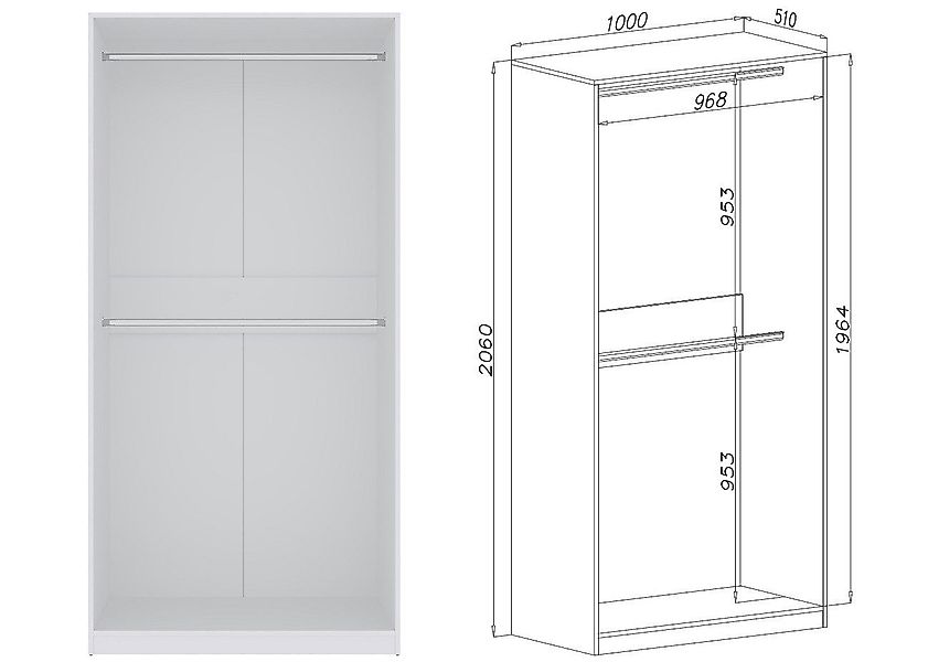 Marmex Möbel Schrank-Set TRES SET R/B günstig online kaufen