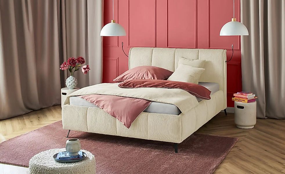 pop Polsterbett mit Bettkasten Pamela ¦ beige ¦ Maße (cm): B: 180 H: 113 Be günstig online kaufen