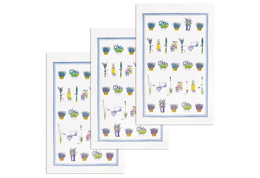 Kracht Geschirrtuch Lavendelkörbchen, (Set, 3-tlg., Set), 3er Pack Frottee günstig online kaufen