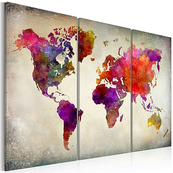 Wandbild - Die Welt - Mosaik der Farben günstig online kaufen