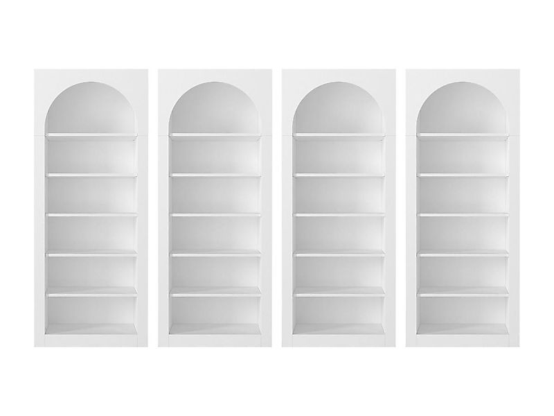 Bücherregal 4er-Set mit 6 Ablagefächern - Weiß - CYMORA günstig online kaufen