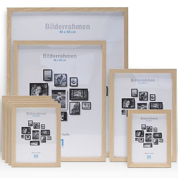 M MERCEO Bilderrahmen, 8-tlg. Bilderrahmen-Set Natur günstig online kaufen