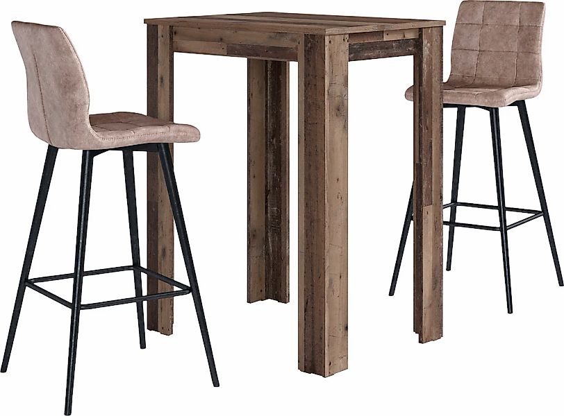 byLIVING Bargruppe "Essgruppe Nele, Stühle Simone", (Set, 3 tlg., Tisch mit günstig online kaufen