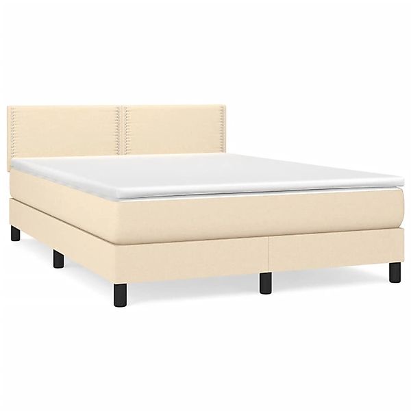 vidaXL Boxspringbett mit Matratze Creme 140x190 cm Stoff1389682 günstig online kaufen