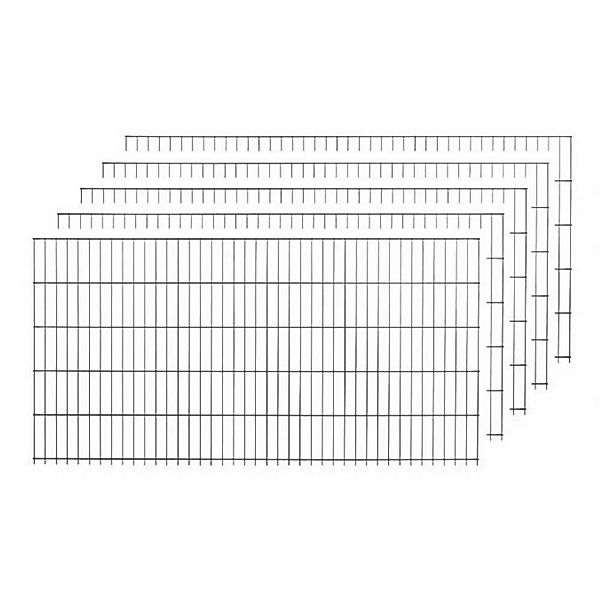 Einzelstabmattenzaun-Set Anthrazit 15 Stück je 125 cm x 200 cm günstig online kaufen