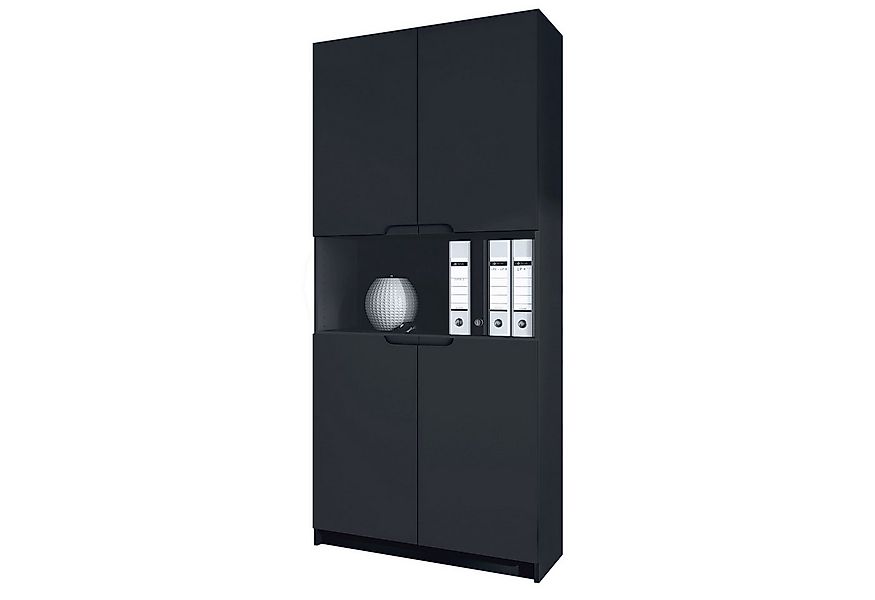 Vladon Aktenschrank Logan V2 (Aktenschrank, mit Soft-Close Funktion) Schwar günstig online kaufen