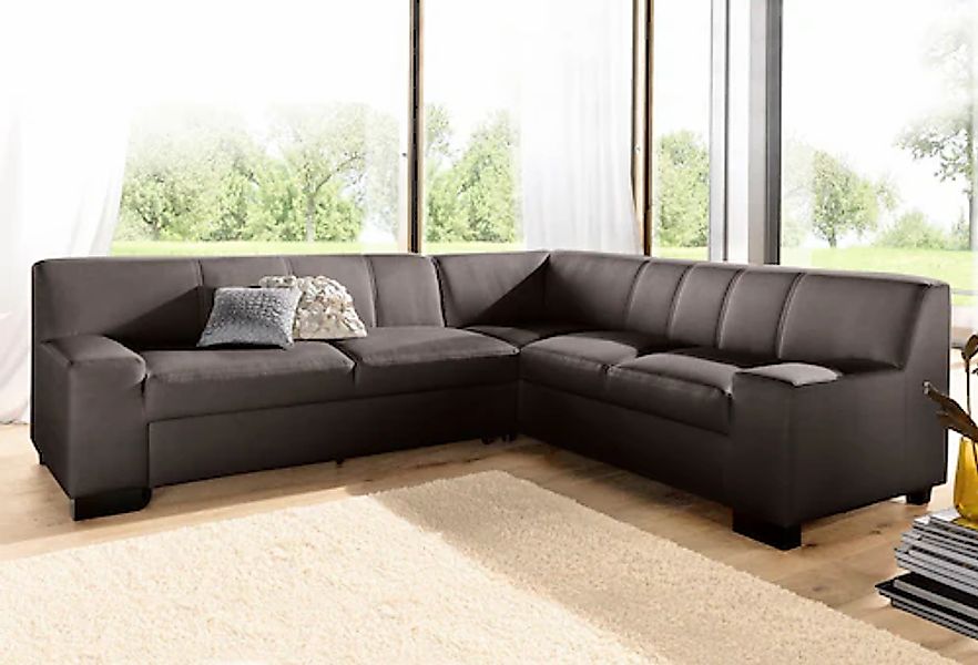 DOMO collection Ecksofa »Norma Top, elegant und modern, flache Armlehnen, L günstig online kaufen