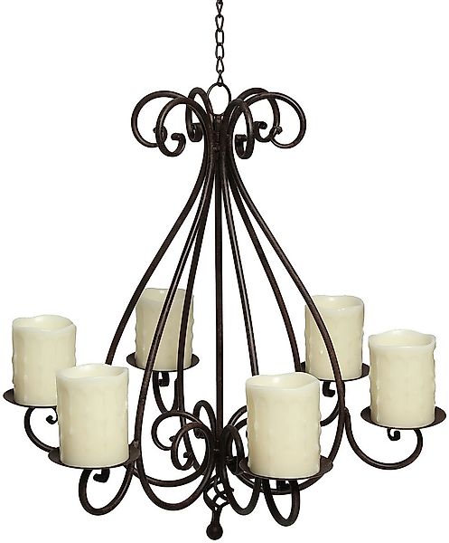 Ambiente Haus Kerzenständer »Kronleuchter mit 6 Tellern in Antikbraun« Stum günstig online kaufen