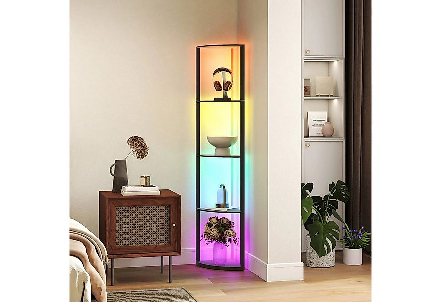 BlingBin LED Stehlampe 5 Stufige Stehleuchte Standleuchte mit Regal und Fer günstig online kaufen