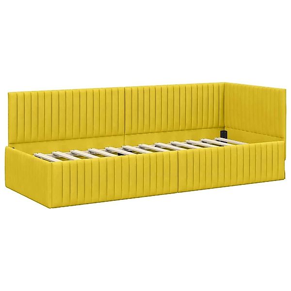 vidaXL Bett Eckbettgestell mit Kopfteil Gelb günstig online kaufen