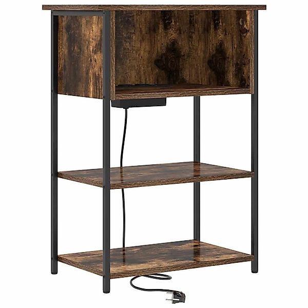 vidaXL Nachttisch Räuchereiche 55 x 31 x 76 cm Holzwerkstoff 859502 günstig online kaufen