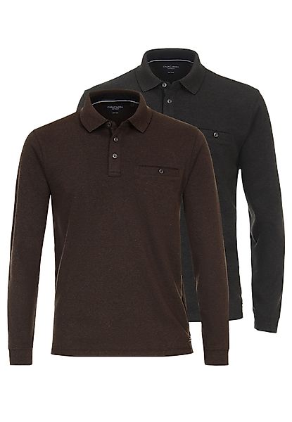 CASAMODA Langarm-Poloshirt 2er Pack Basic (Spar-Set, günstig online kaufen