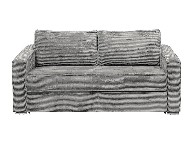 Schlafsofa mit Matratze 4-Sitzer - Cord - Hellgrau - Liegefläche mit Latten günstig online kaufen