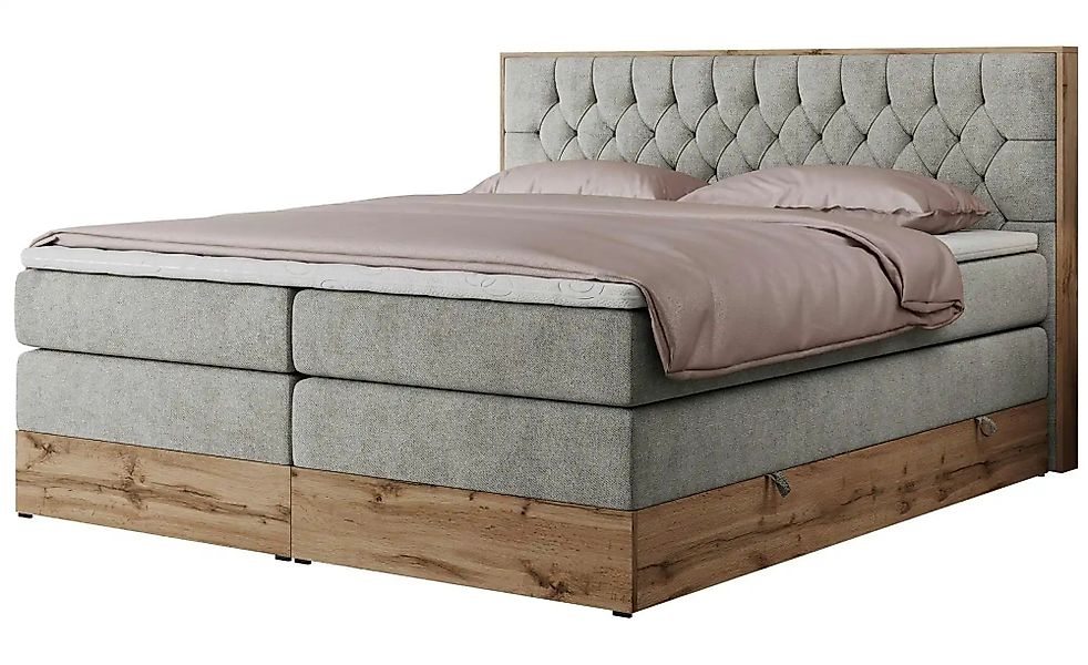 Boxspringbett mit Bettkasten Amore King ¦ grau ¦ Maße (cm): B: 208 H: 115 B günstig online kaufen