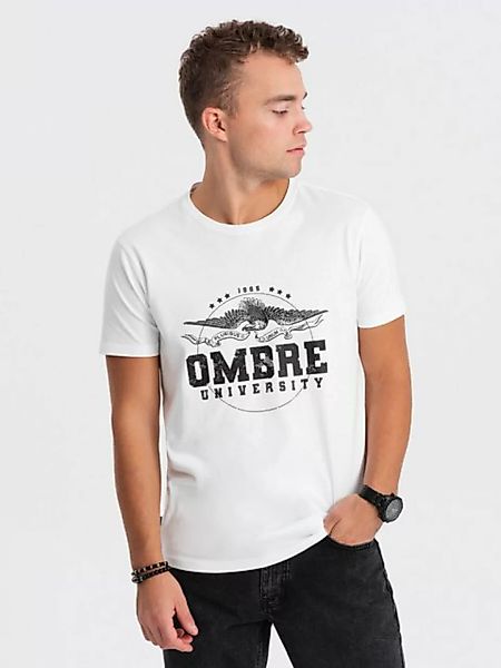 OMBRE T-Shirt Herren-T-Shirt aus Baumwolle mit militärischem Aufdruck günstig online kaufen